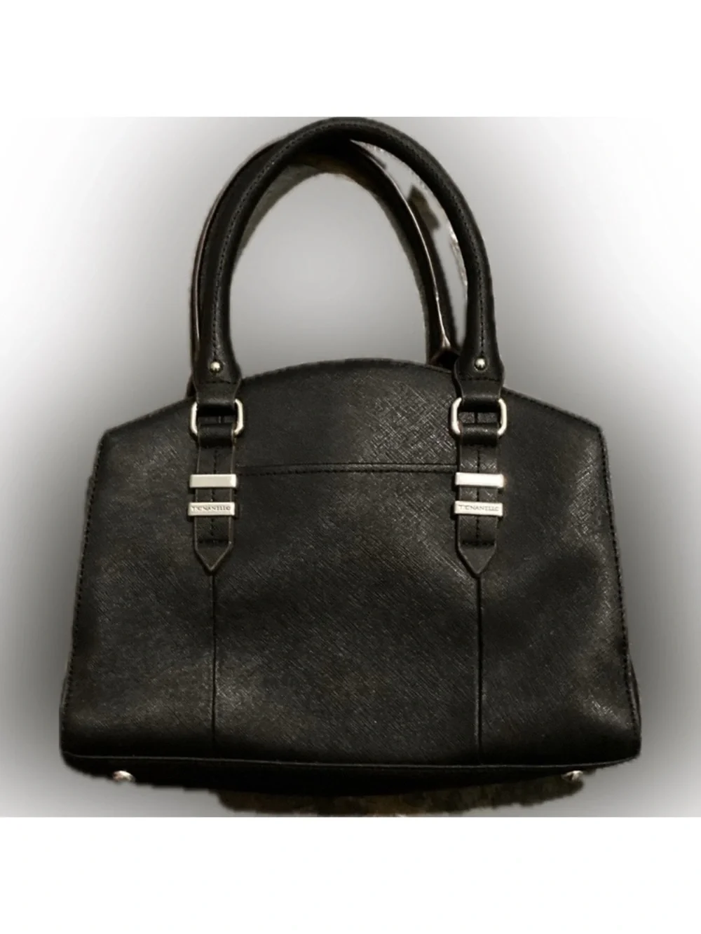 Tignanello Saffiano Black Satchel Handbag